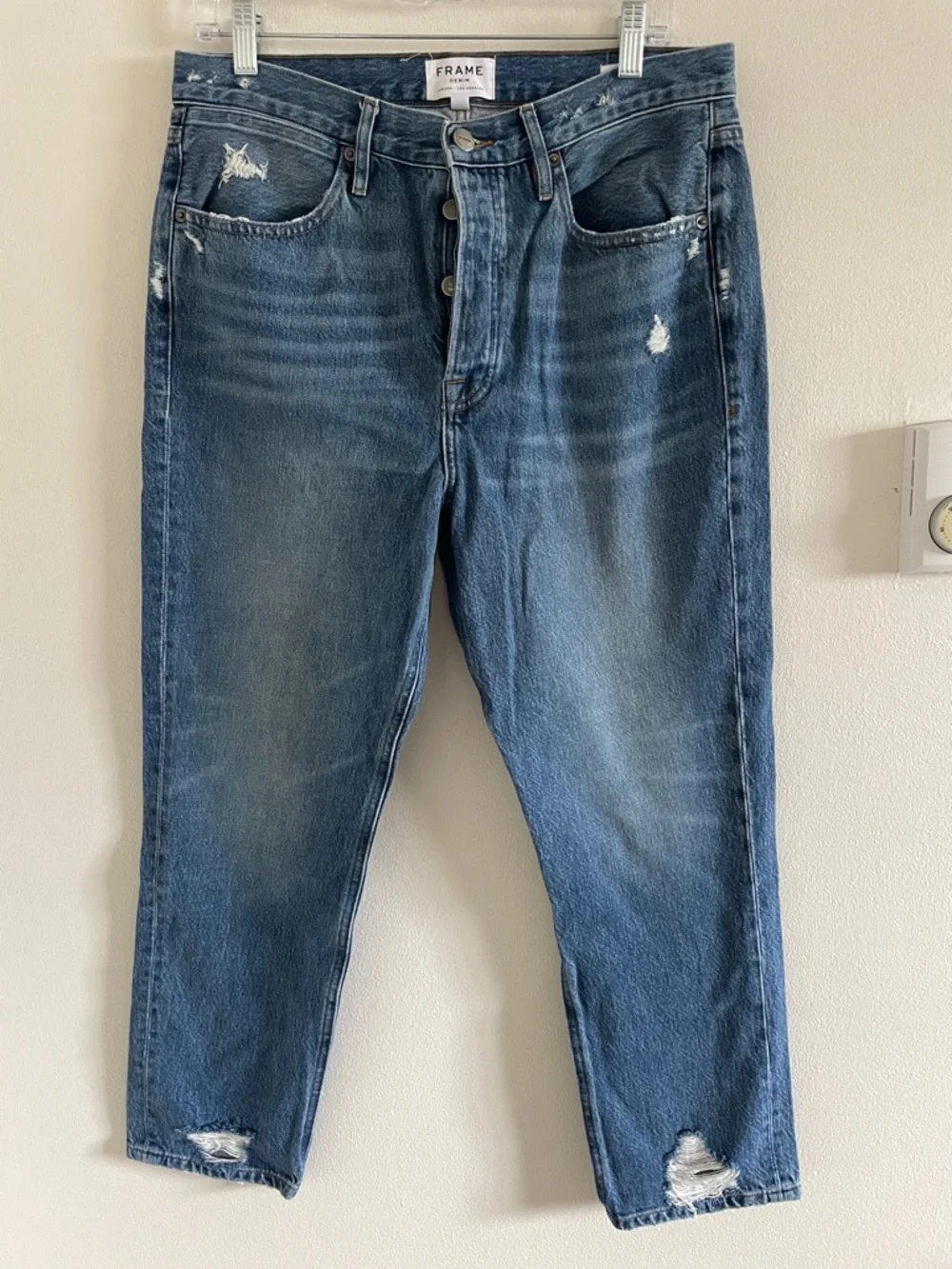 Frame Le Pegged Jean Women’s Size 30 Distressed Cropped Wiltern Suite Wash - Picture 3 of 10